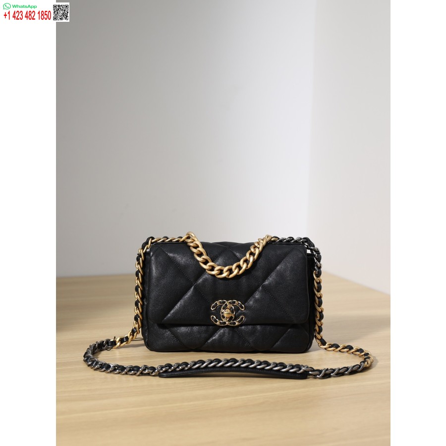 Hög Replica Chanel Cf Perfect 19 Svart Handväska