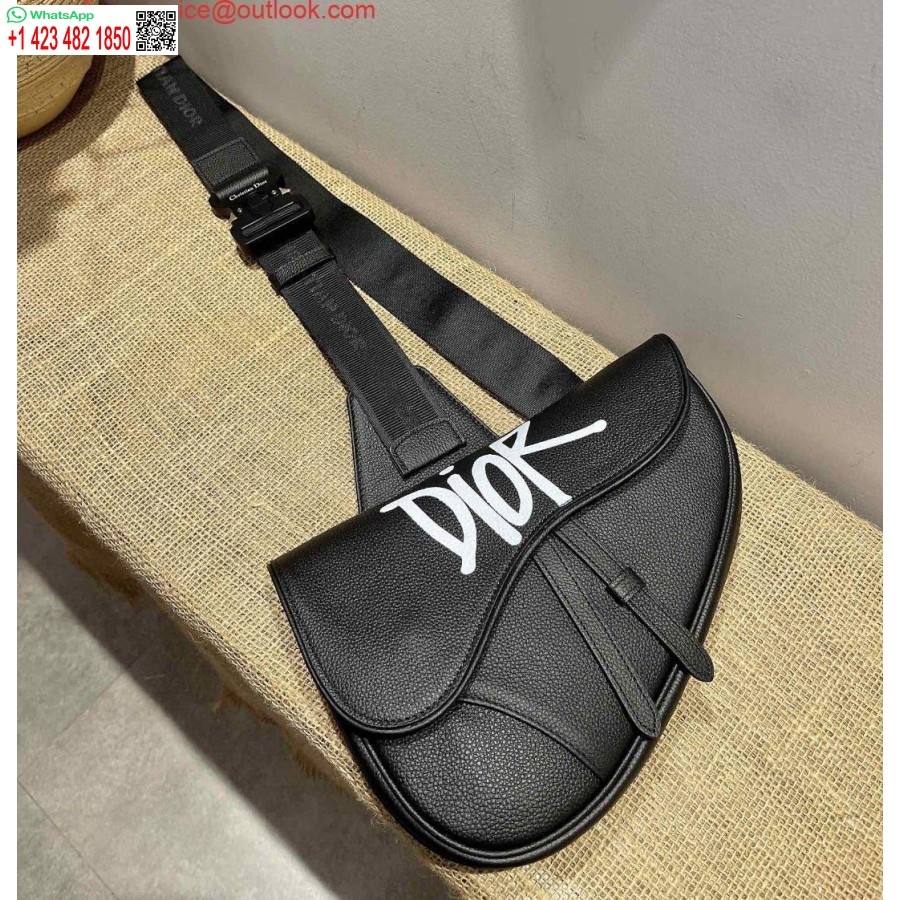 Replika Dior M0446 Satteltasche Dior Kalbsledertasche Schwarz