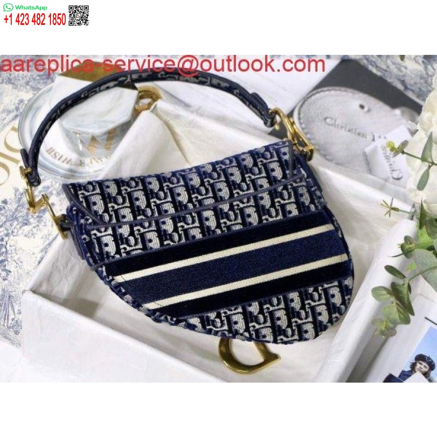 Replika Dior M0446 Dior Torba Za Sedlo Plavi Dior Kosi Vez