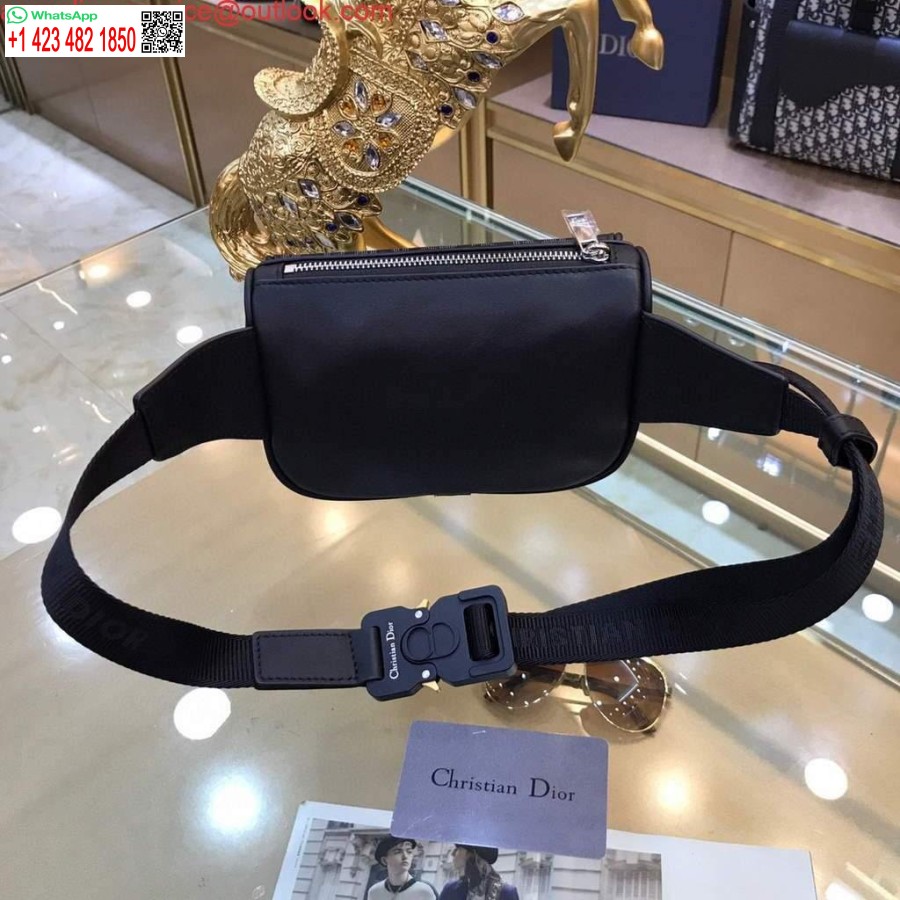 Replica Dior 1adpo223 Borsa Da Cintura Da Sella Dior Oblique Galaxy In Pelle Nera