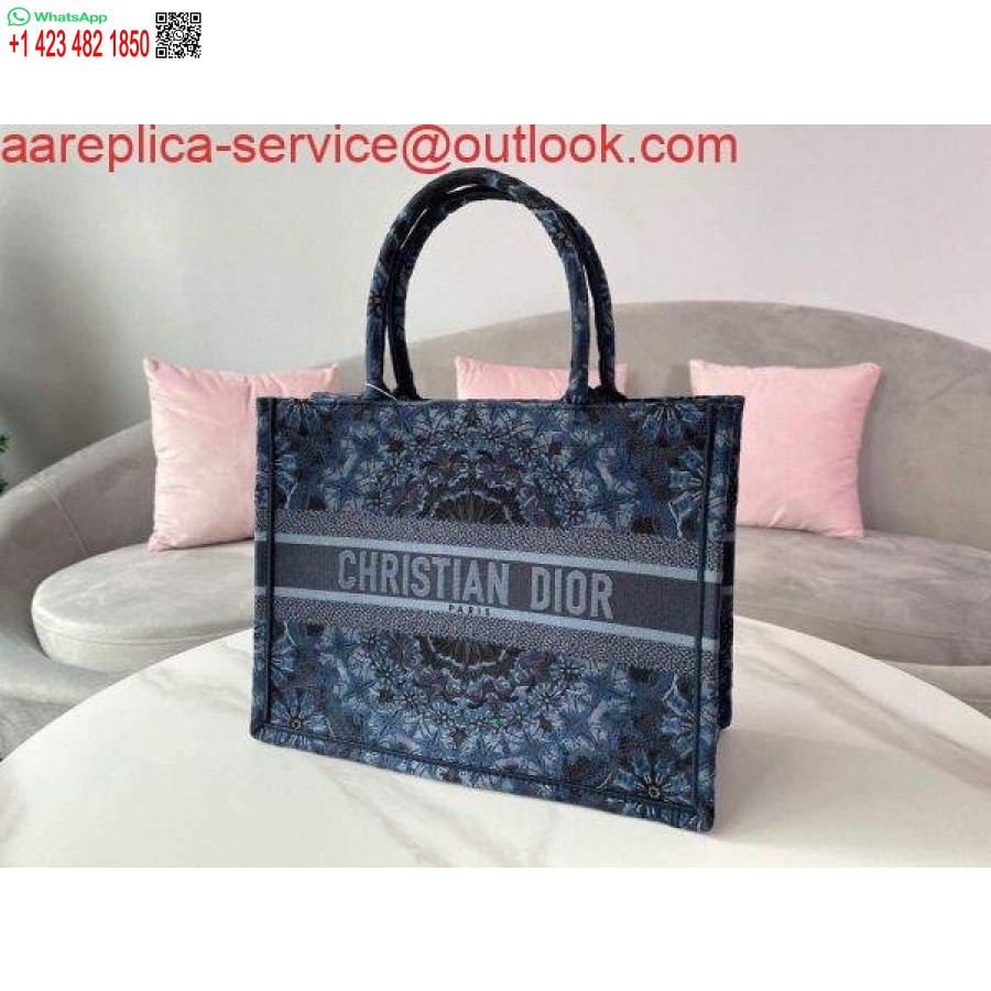 Replika Dior M1296 Mala Dior Knjiga Torba Tamnoplava Dior Konstelacija Vez