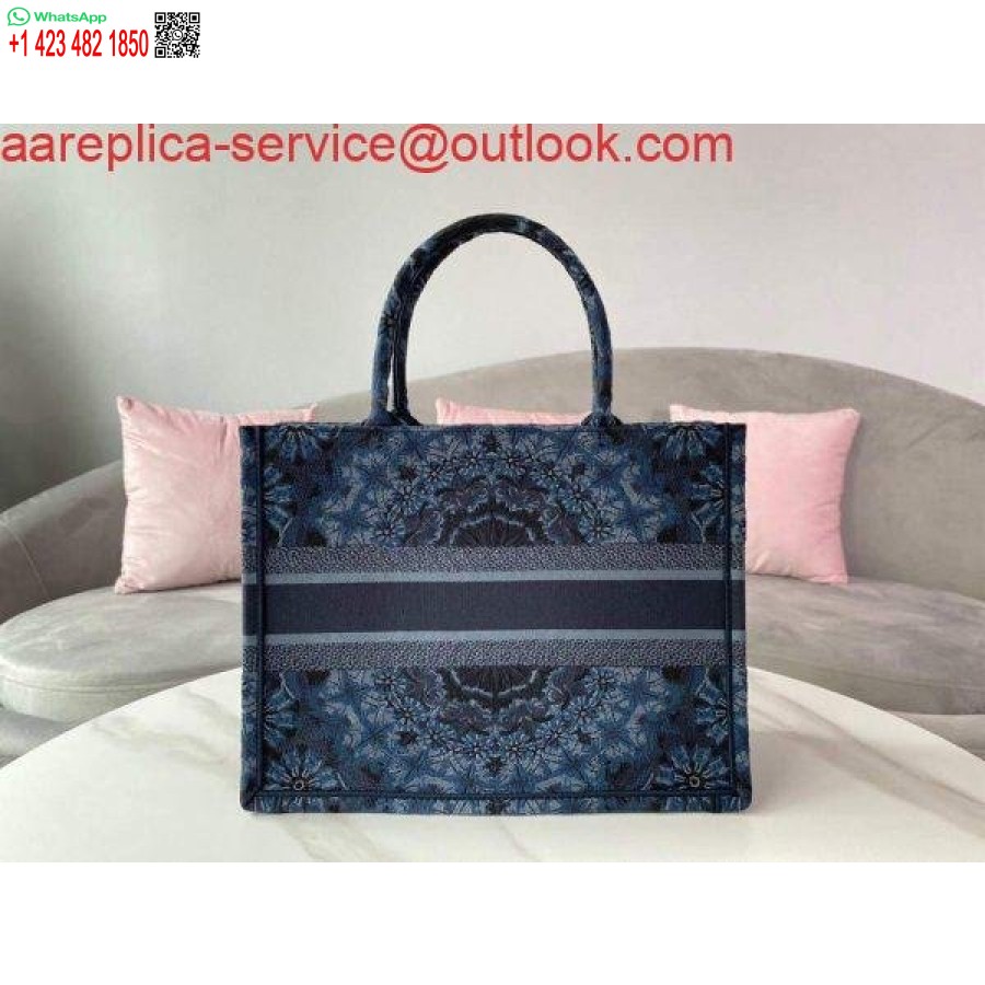 Replika Dior M1296 Mala Dior Knjiga Torba Tamnoplava Dior Konstelacija Vez