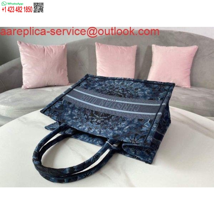 Replika Dior M1296 Mala Dior Knjiga Torba Tamnoplava Dior Konstelacija Vez