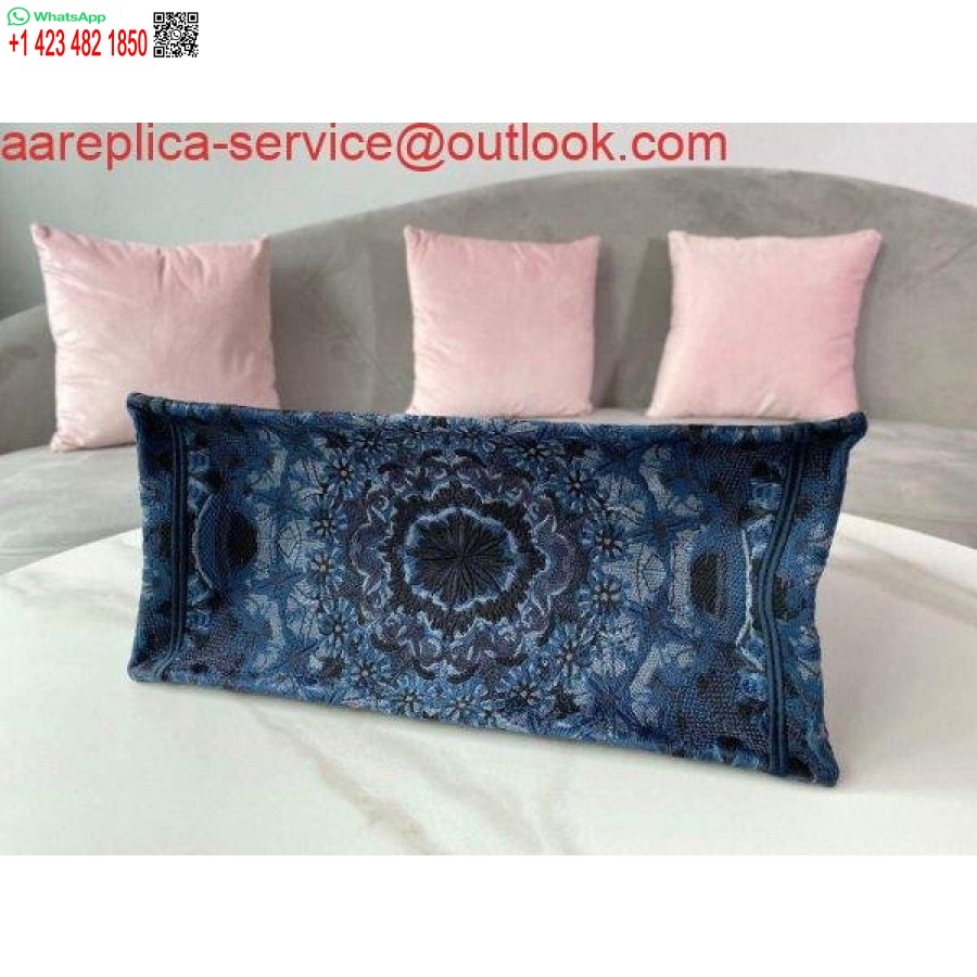 Replika Dior M1296 Mala Dior Knjiga Torba Tamnoplava Dior Konstelacija Vez