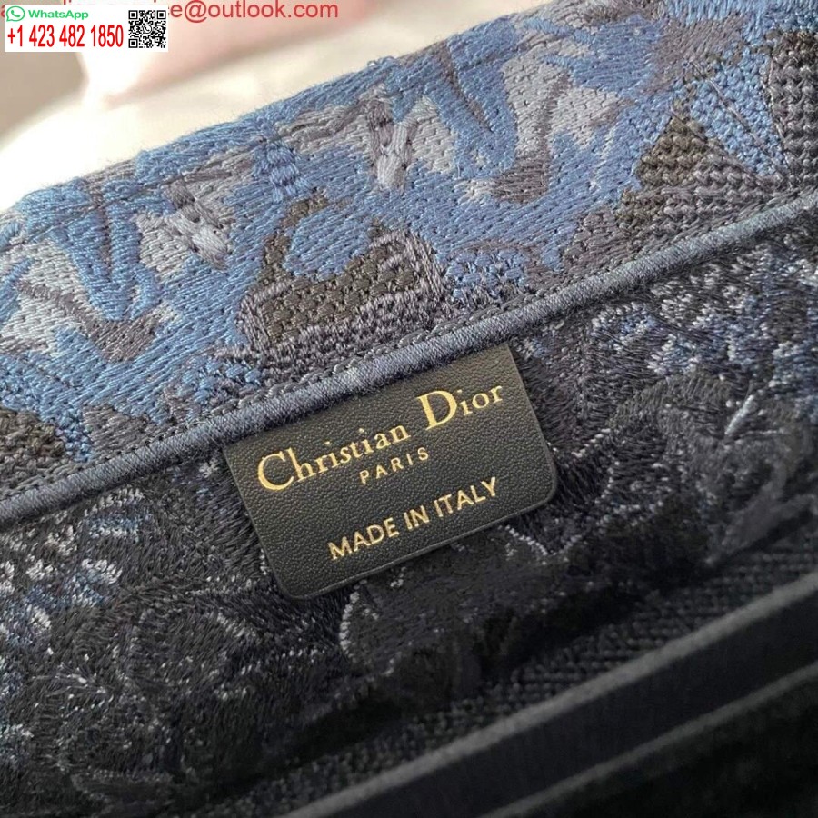 Replika Dior M1296 Mala Dior Knjiga Torba Tamnoplava Dior Konstelacija Vez