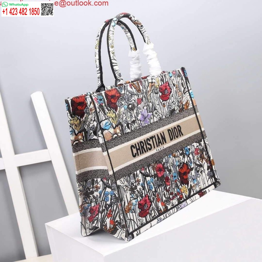 Replica Dior M1286 Dior Bok Tote Multicolor Blommor Broderi