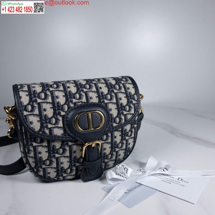 Replica Dior M9319 Borsa Media Dior Bobby Jacquard Obliquo Blu Navy