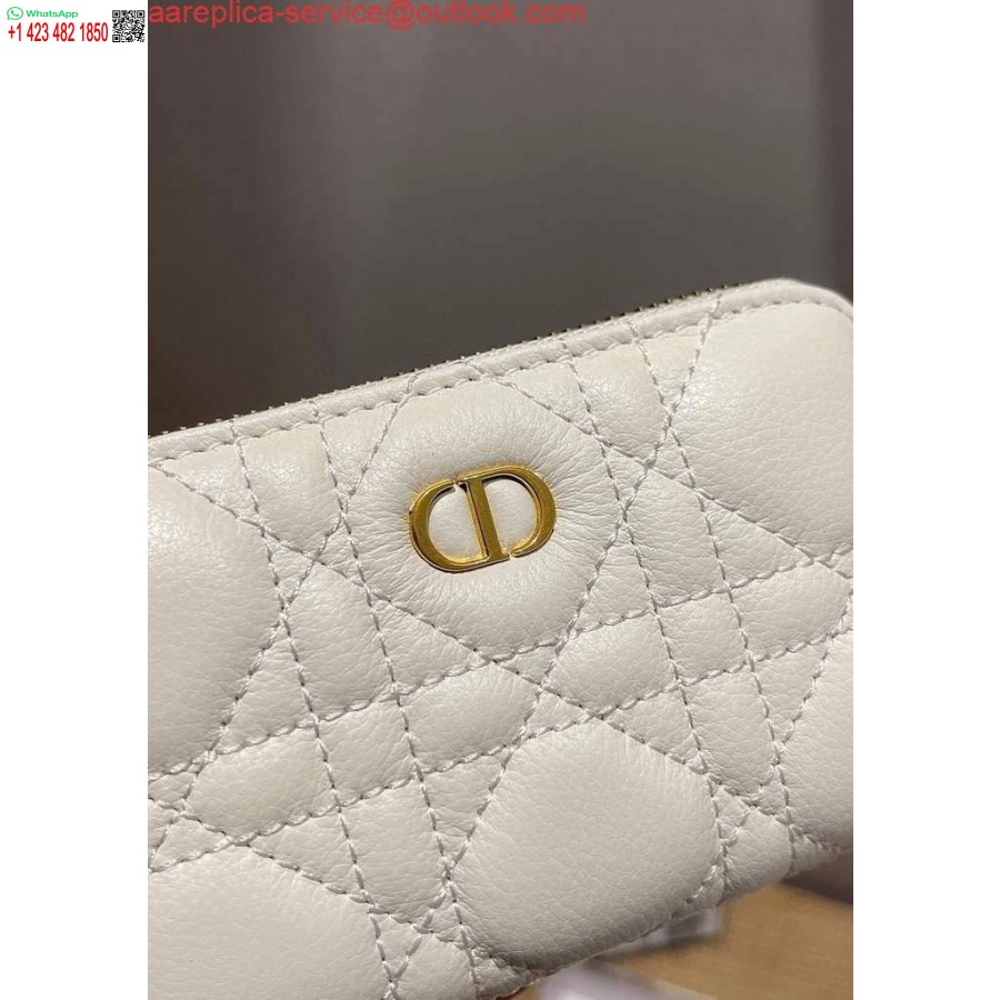 Replica Dior Caro Mini Pochette Con Cerniera 5087 Bianco