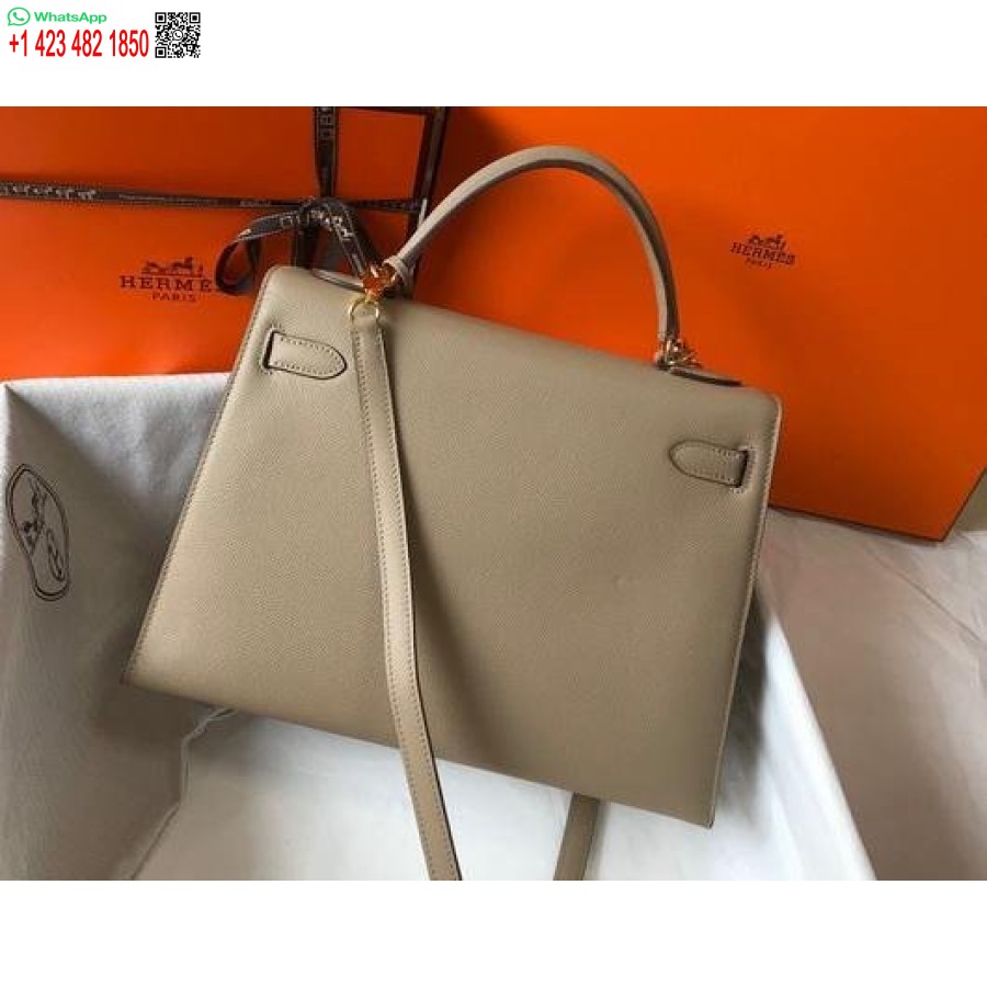 Replika Hermes Sellier Kelly 28 Cm Epsom Lædertaske 20331 Grå