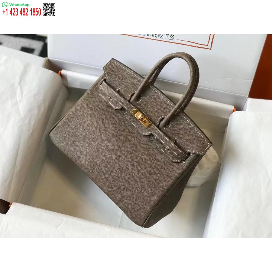 Réplica De Bolsos Hermes Birkin Diseñador Bolso Hermes Cuero Epsom 28522 Elefante Gris