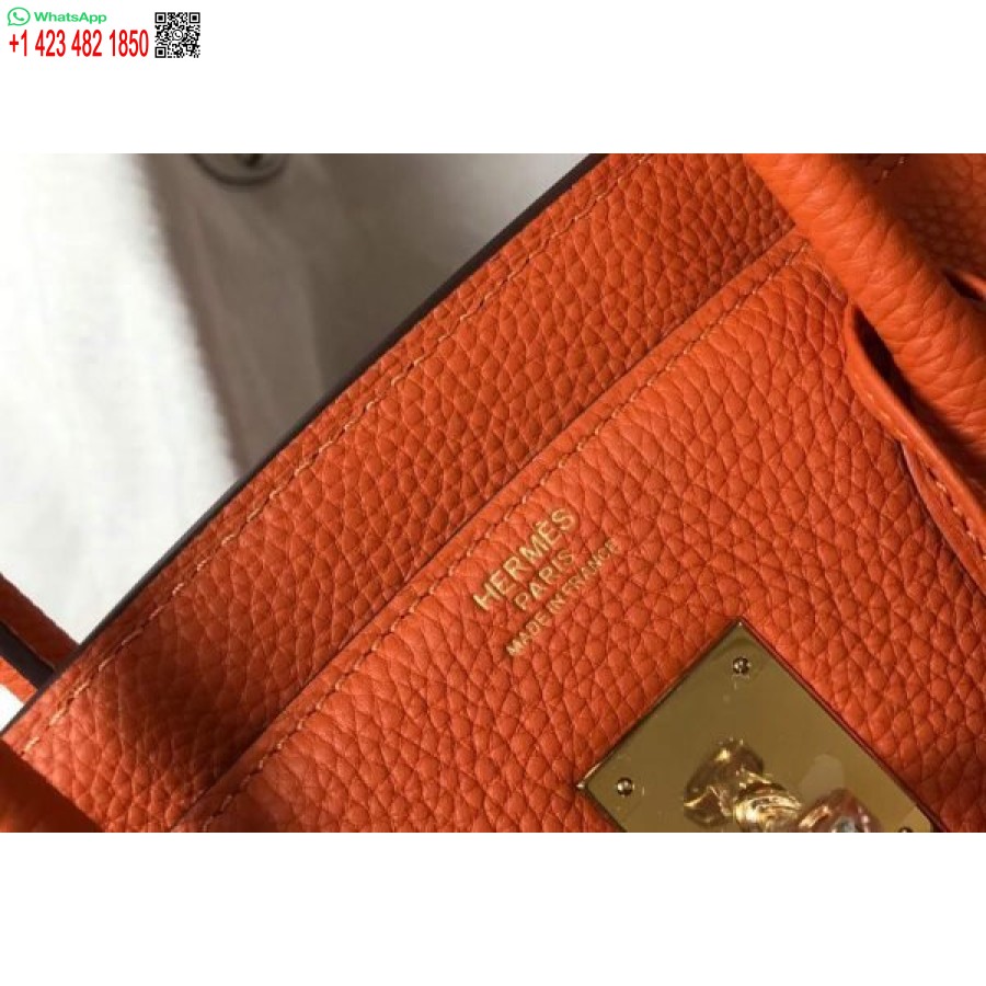 Replika Hermes Birkin Dizajnerske Tote Tote Togo Kožne 28342 Narančaste