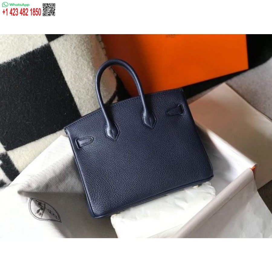 Réplica De Hermes Birkin Bolso De Mano De Diseñador De Cuero Togo 28341 Azul Oscuro