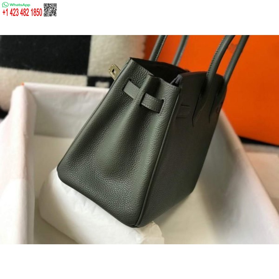 Replika Hermes Birkin Dizajnerske Velike Torbe Togo Kožne 28337 Tamnozelene