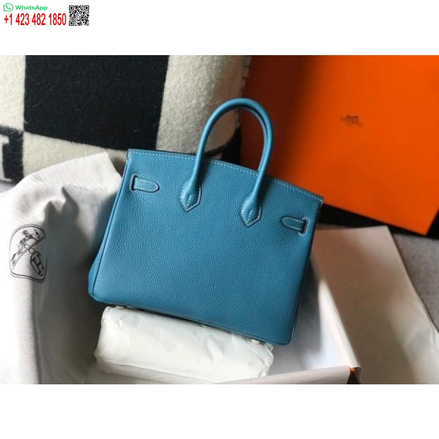 Réplica De Hermes Birkin Bolso De Mano De Diseñador De Cuero Togo 28336 Azul