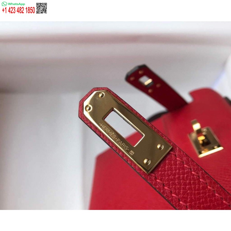 Replika Hermes Kelly Torbe Hermes 19cm Epsom Mini Torbe Za Rame Crvena 20465