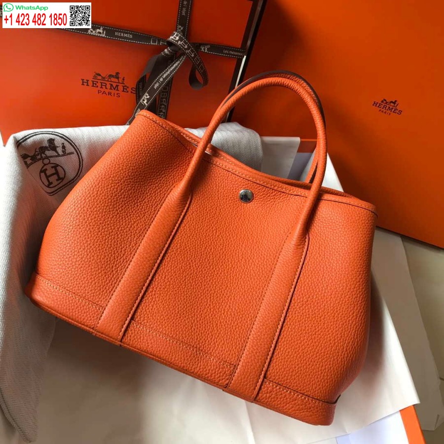 Replica Borsa Hermes Arancione Togo Media Festa In Giardino 36 Cm H239058