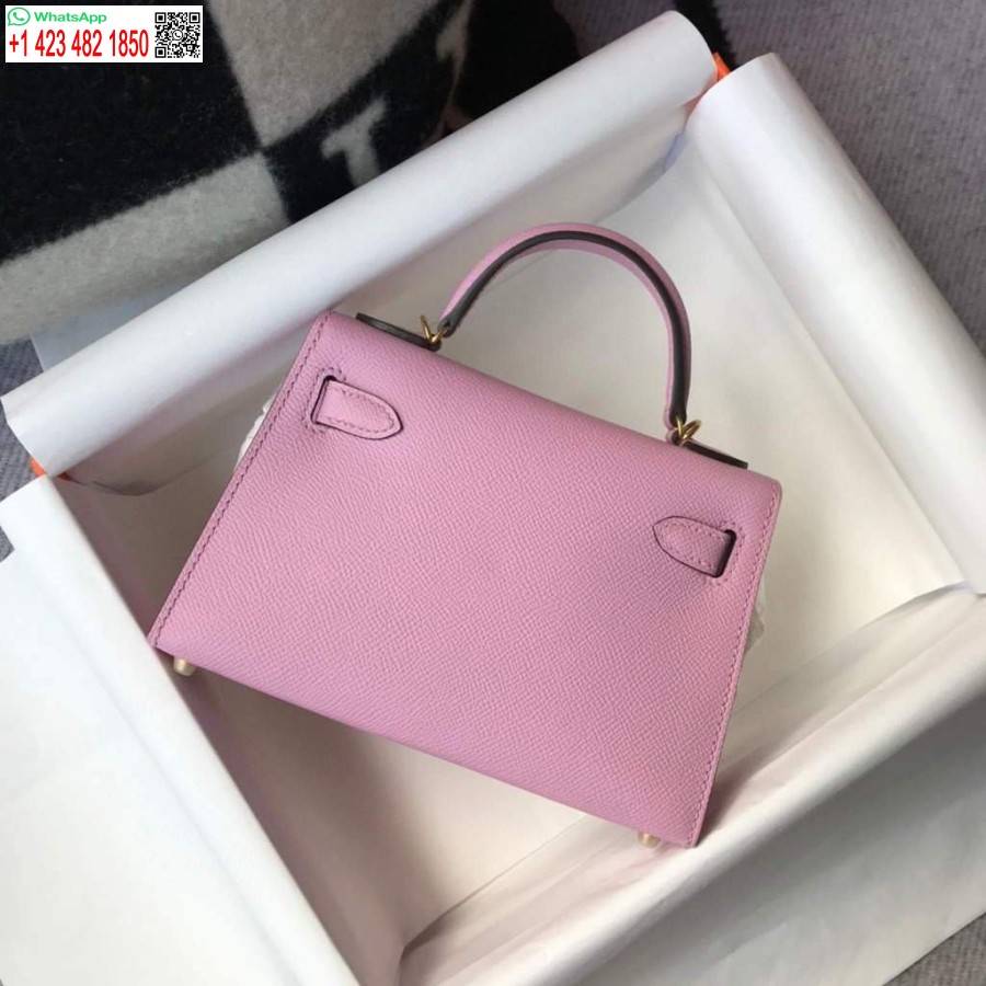 Réplica De Bolso Hermes Kelly Hermes 19cm Mini Bolso De Hombro Epsom Morado 20459