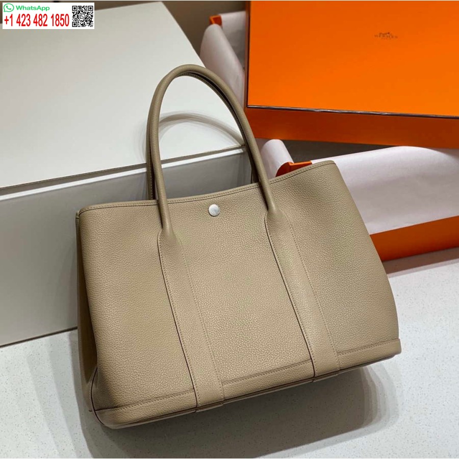 Replica Borsa Hermes Grigio Chiaro Togo Media Festa In Giardino 36 Cm H239056