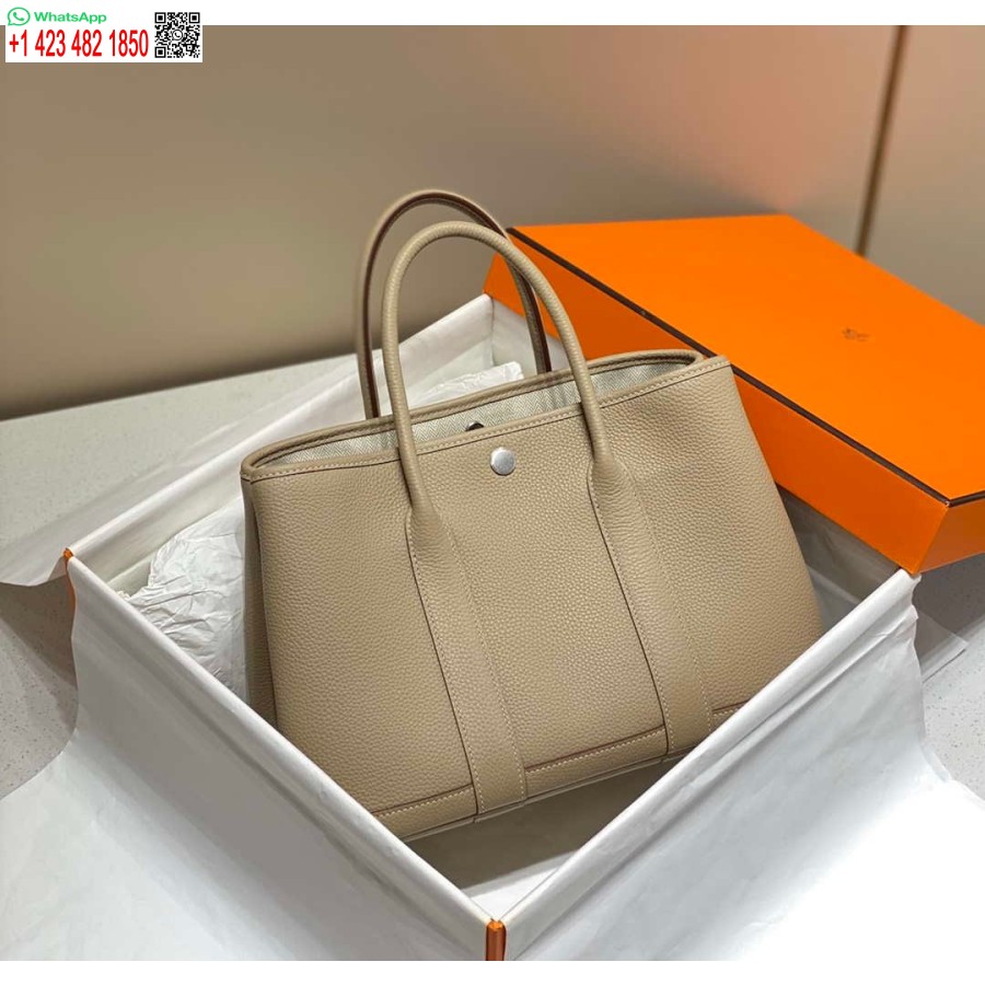 Replica Borsa Hermes Clemence Garden Party 30 Cm Grigio Chiaro H239045