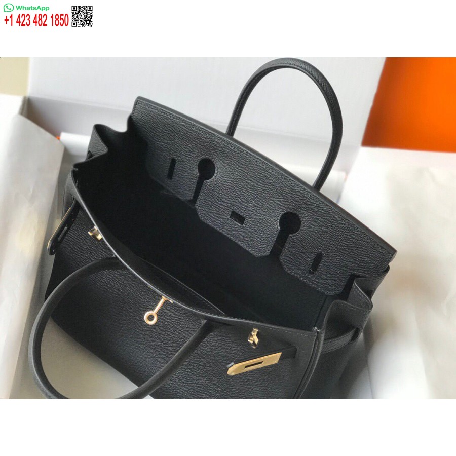 Replika Hermes Birkin Dizajnerske Velike Torbe Od Epsom Kože 28353 Crna