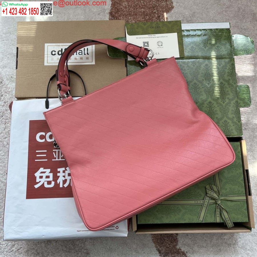 Replica Gucci 751516 Borsa Tote Media Blondie In Pelle Rosa