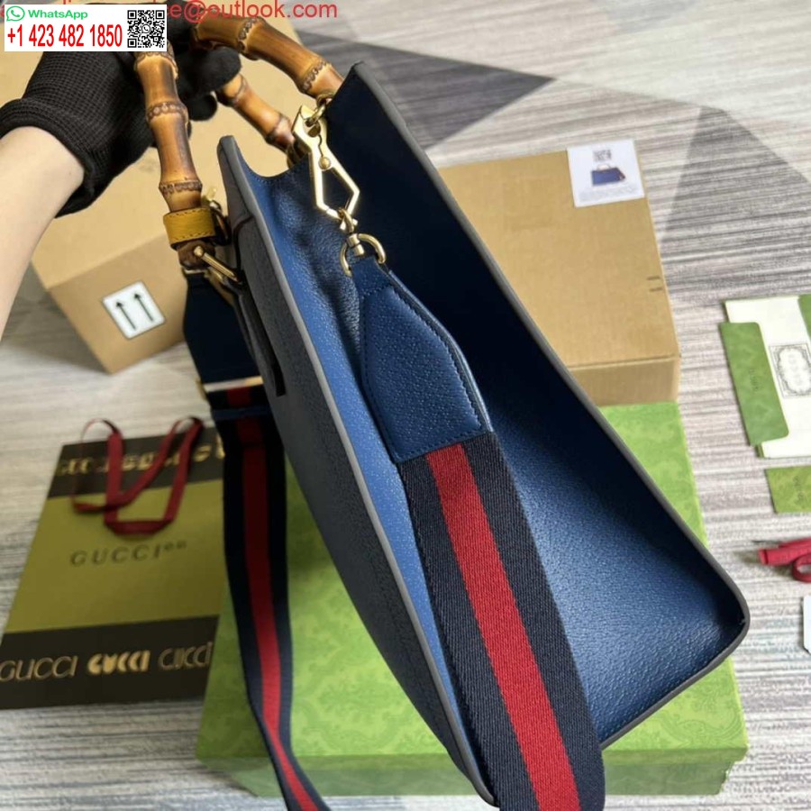 Replika Gucci 678842 Diana Medium Mulepose Blå