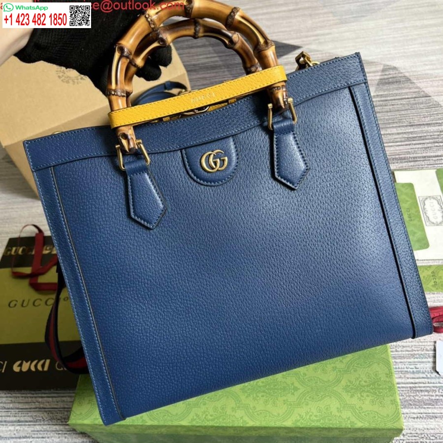 Replika Gucci 678842 Diana Medium Mulepose Blå
