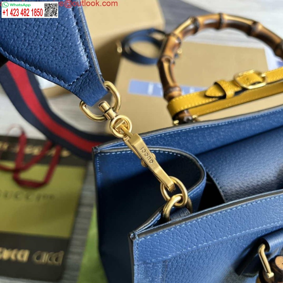 Replika Gucci 678842 Diana Medium Mulepose Blå