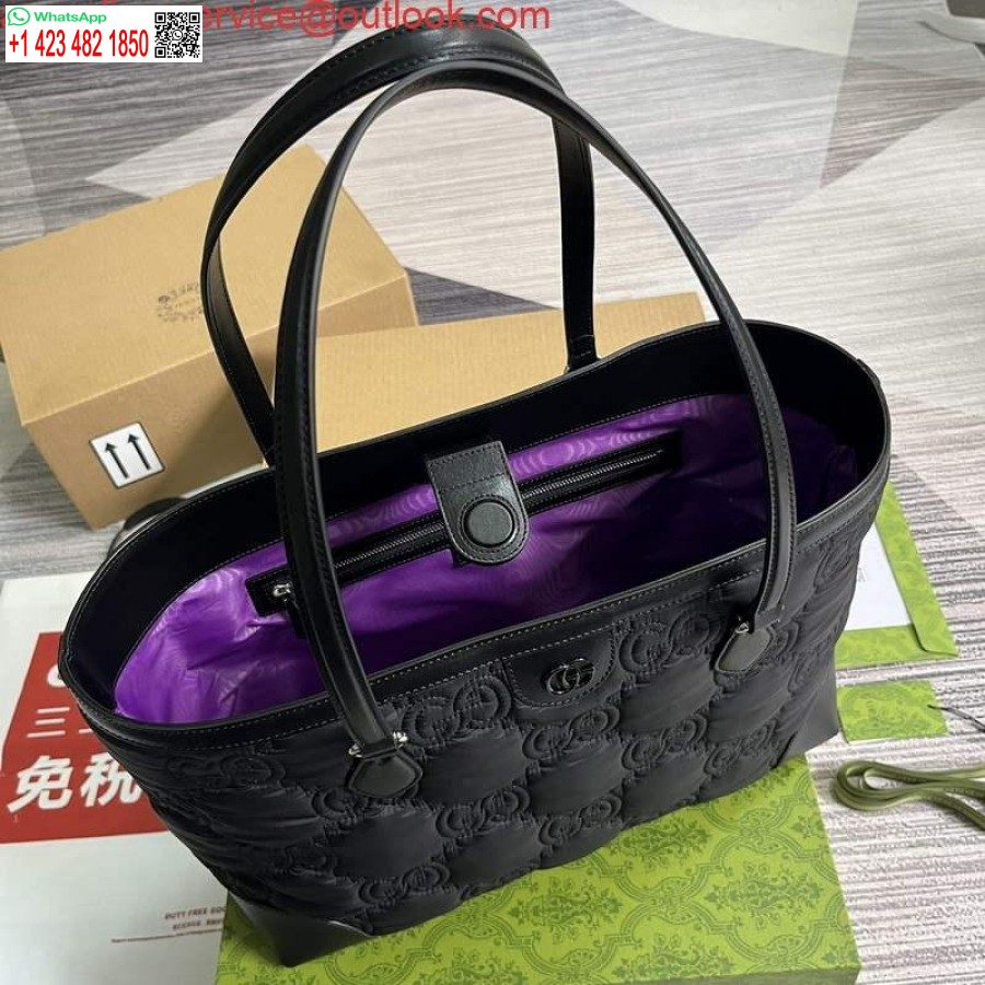 реплика Gucci 631685 Ophidia Gg средна черна чантичка