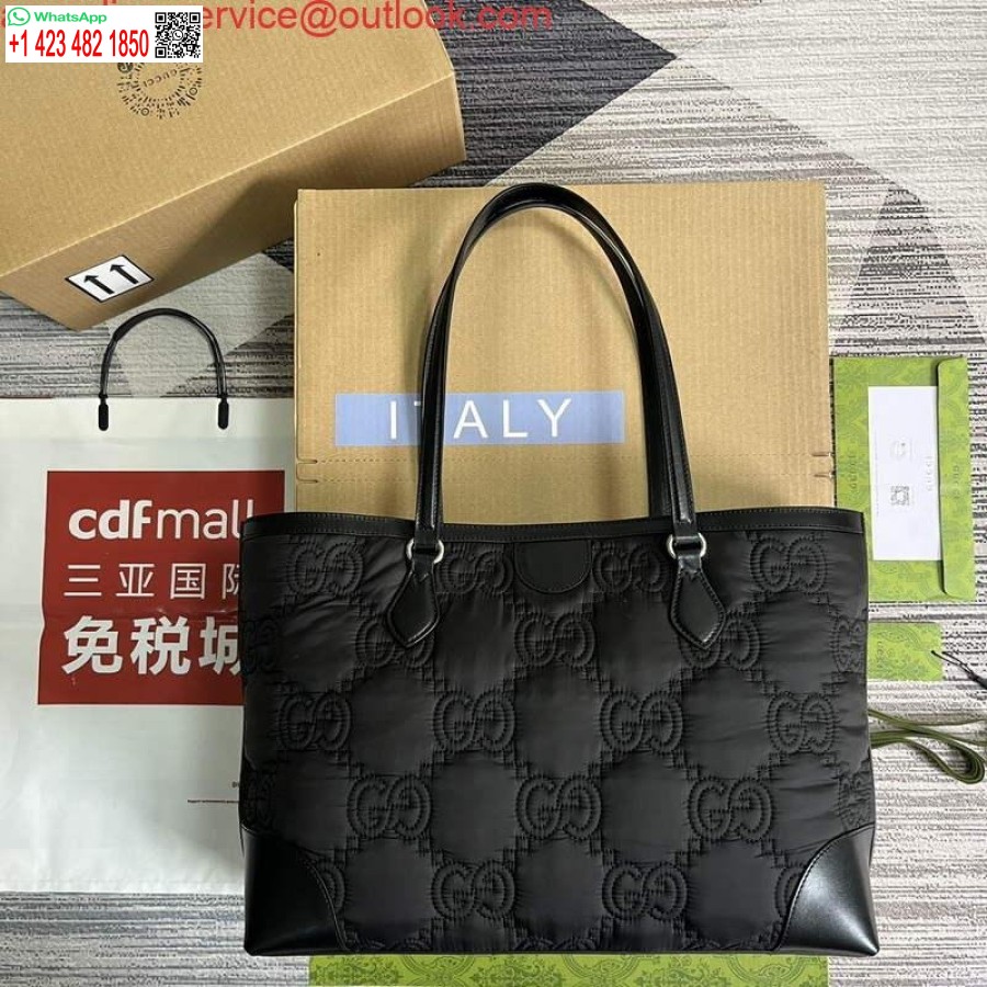 Replica Gucci 631685 Ophidia Gg Keskmine Tote Must
