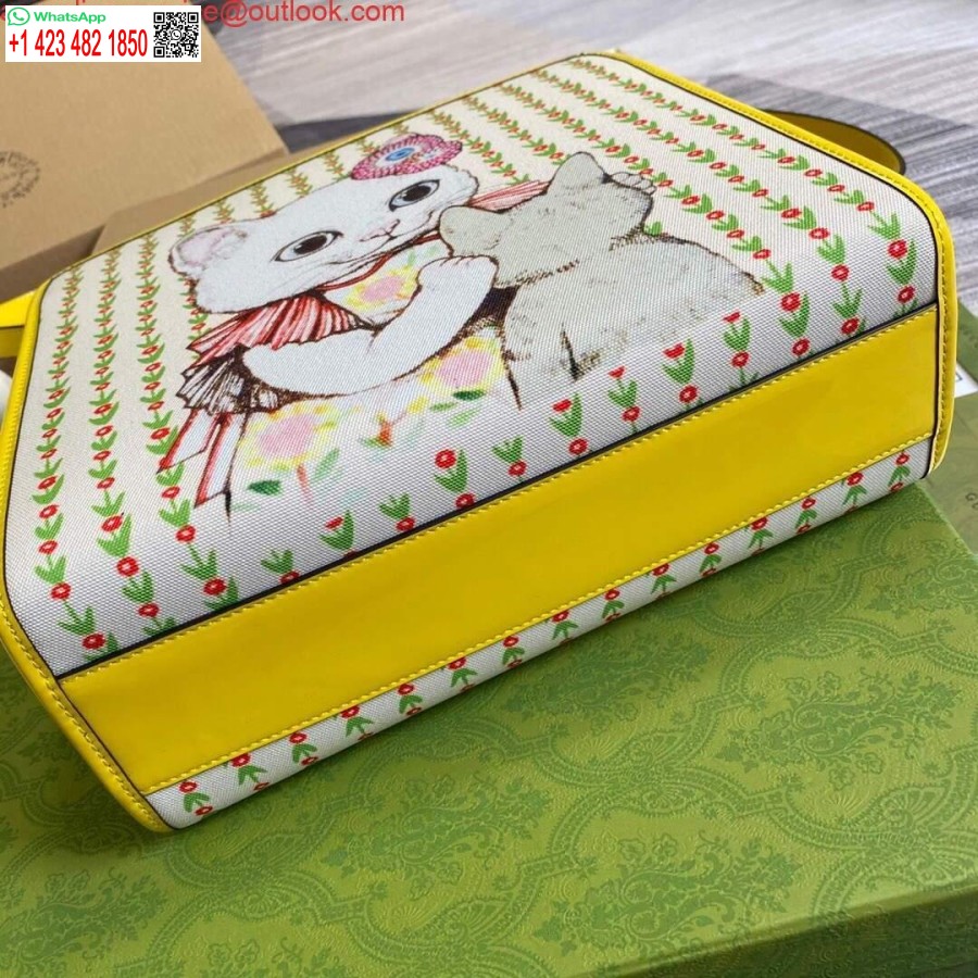 Replica Gucci 612992 Borsa A Tracolla Media Ophidia Tote Gg Gialla