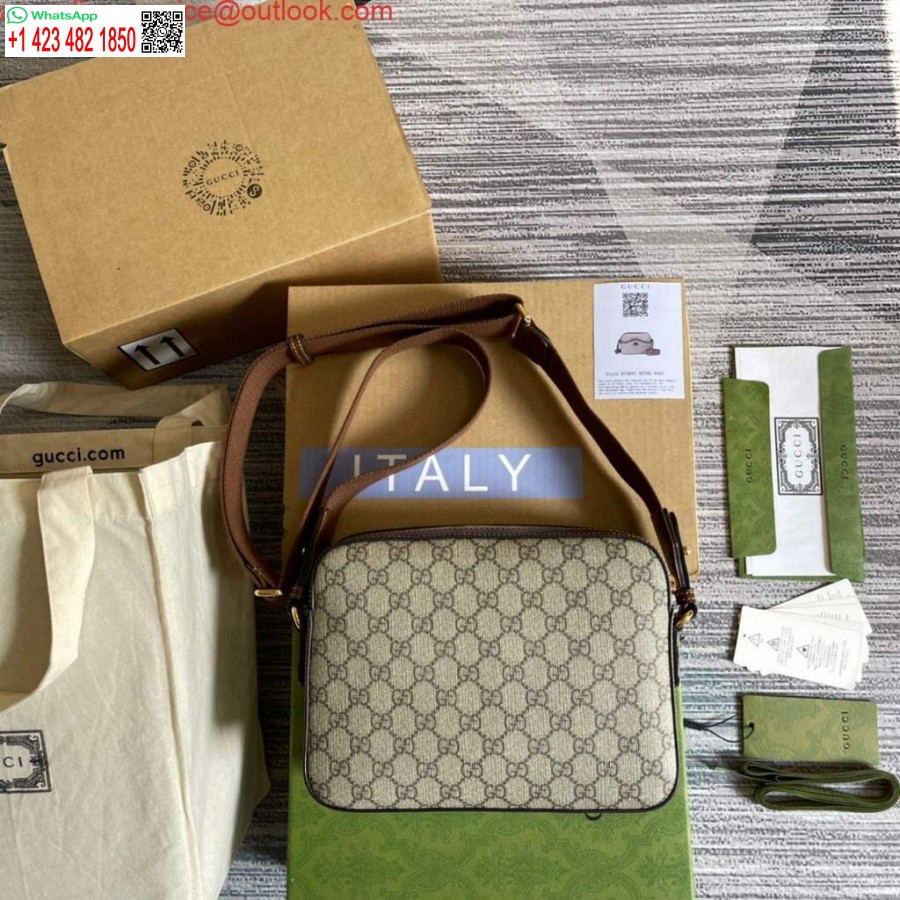 Replica Gucci 675891 Borsa Messenger Con Jumbo Gg Beige Marrone