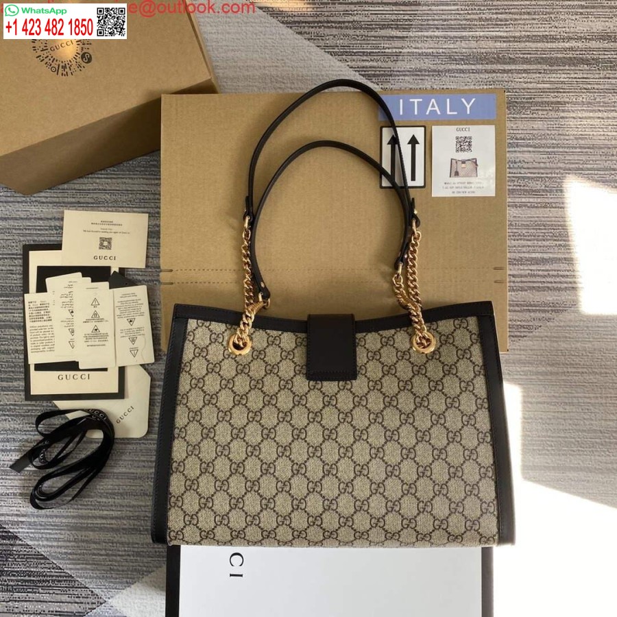 نسخة طبق الأصل من غوتشي 479197 حقيبة كتف متوسطة الحجم بقفل Gg باللون الأسود