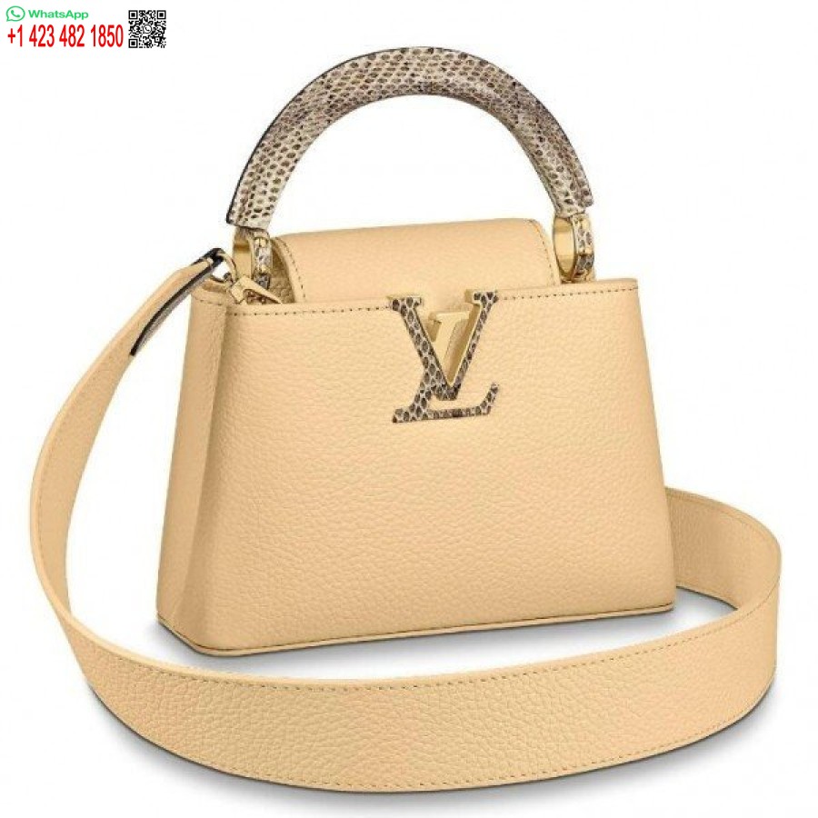 Réplica De Louis Vuitton Capucines Mini Con Asa De Piel De Serpiente Ayers M55923 Blv668