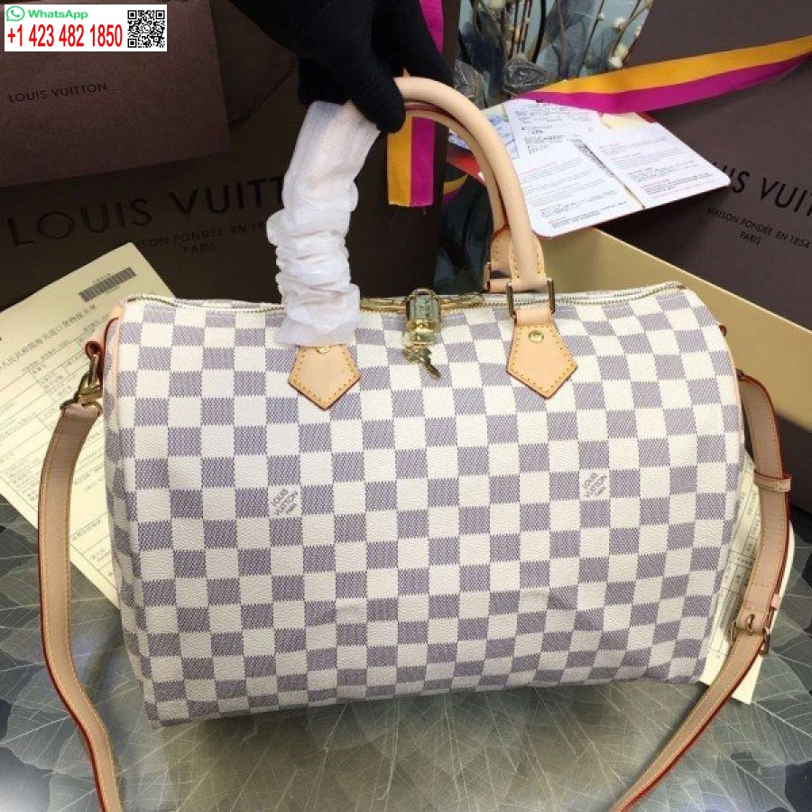 Replika Louis Vuitton Speedy Bandouliere 35 Torba Damier Azur N41372 Blv054
