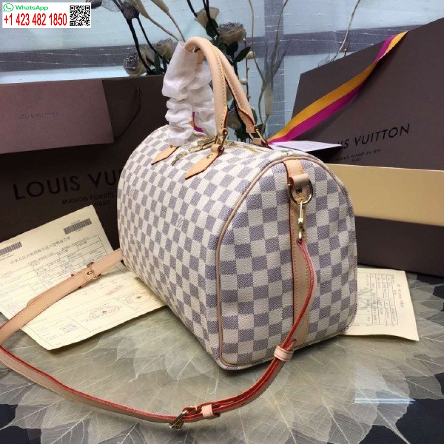 Replika Louis Vuitton Speedy Bandouliere 35 Torba Damier Azur N41372 Blv054
