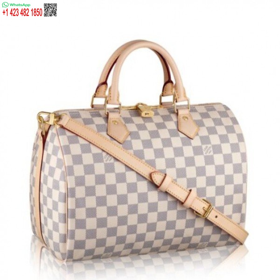 Replika Louis Vuitton Speedy Bandouliere 30 Torba Damier Azur N41373 Blv053