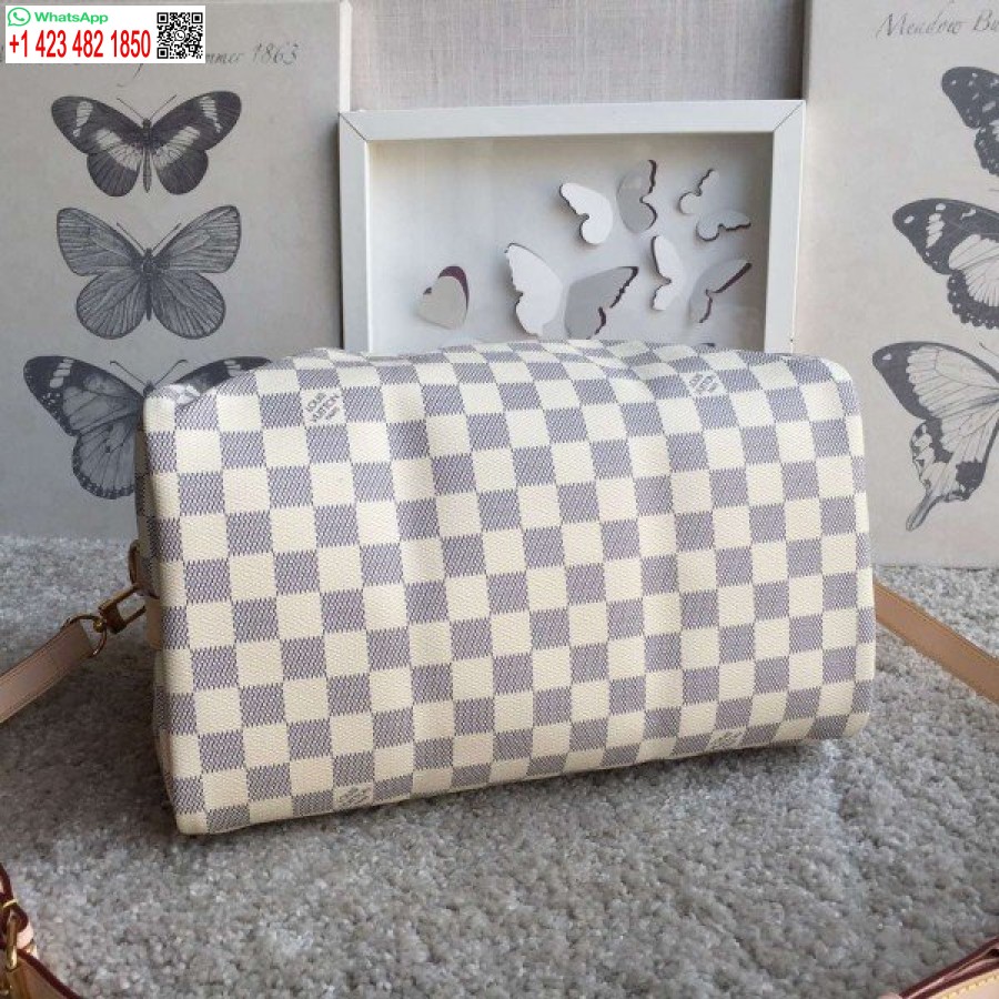 Replika Louis Vuitton Speedy Bandouliere 30 Torba Damier Azur N41373 Blv053