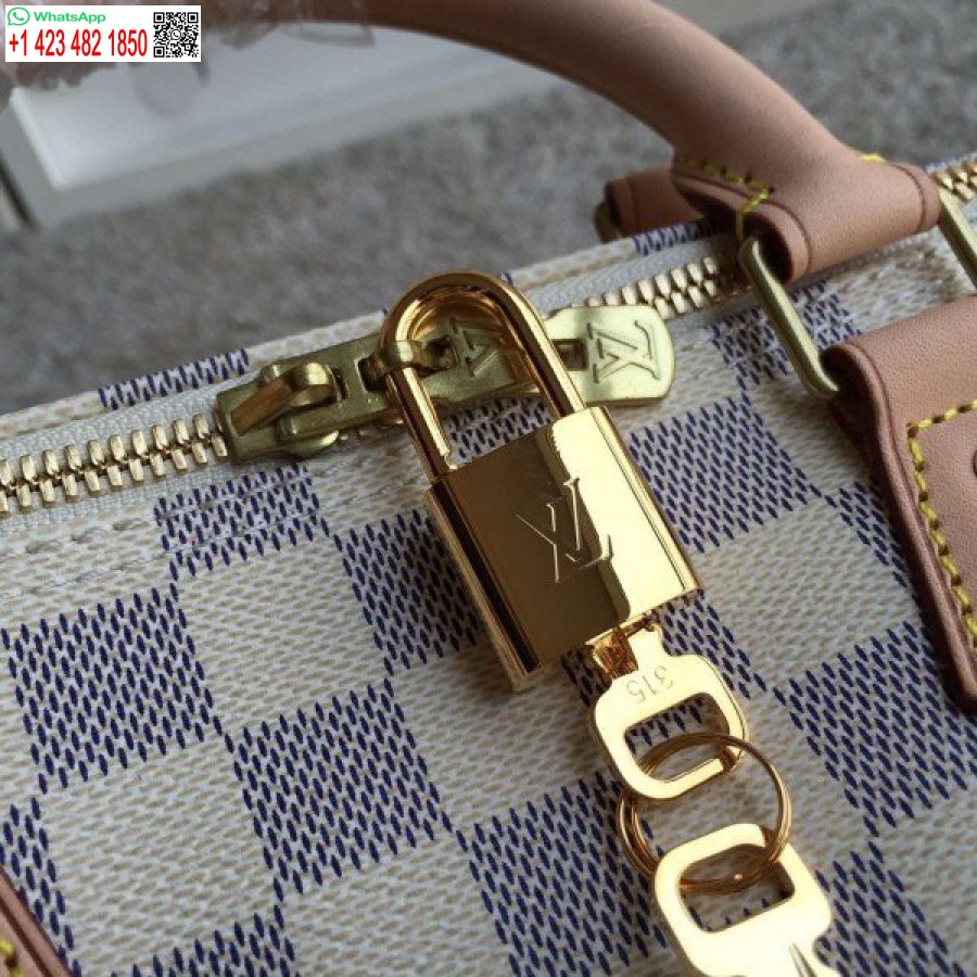 Replika Louis Vuitton Speedy Bandouliere 30 Torba Damier Azur N41373 Blv053