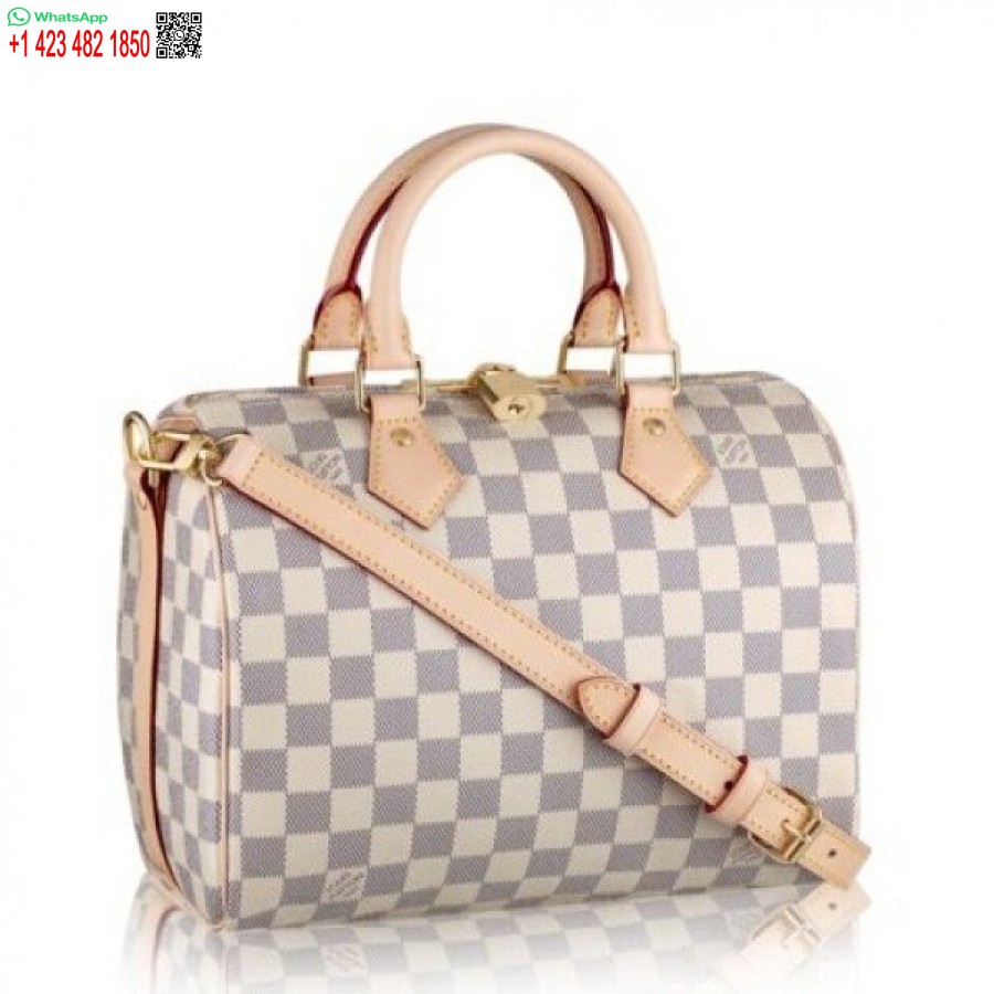 Replika Louis Vuitton Speedy Bandouliere 25 Torba Damier Azur N41374 Blv052