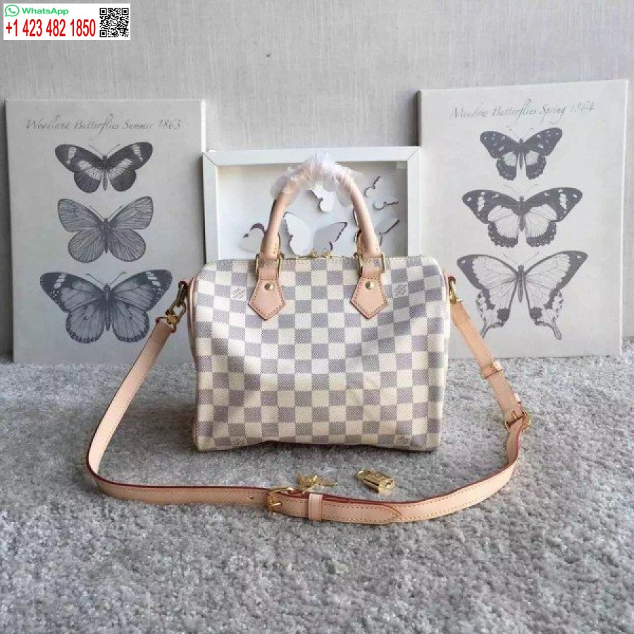 Replika Louis Vuitton Speedy Bandouliere 25 Torba Damier Azur N41374 Blv052