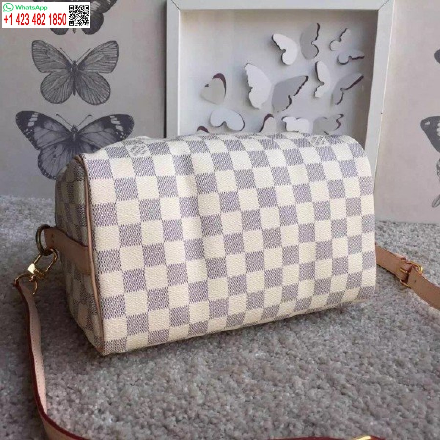 Replika Louis Vuitton Speedy Bandouliere 25 Torba Damier Azur N41374 Blv052