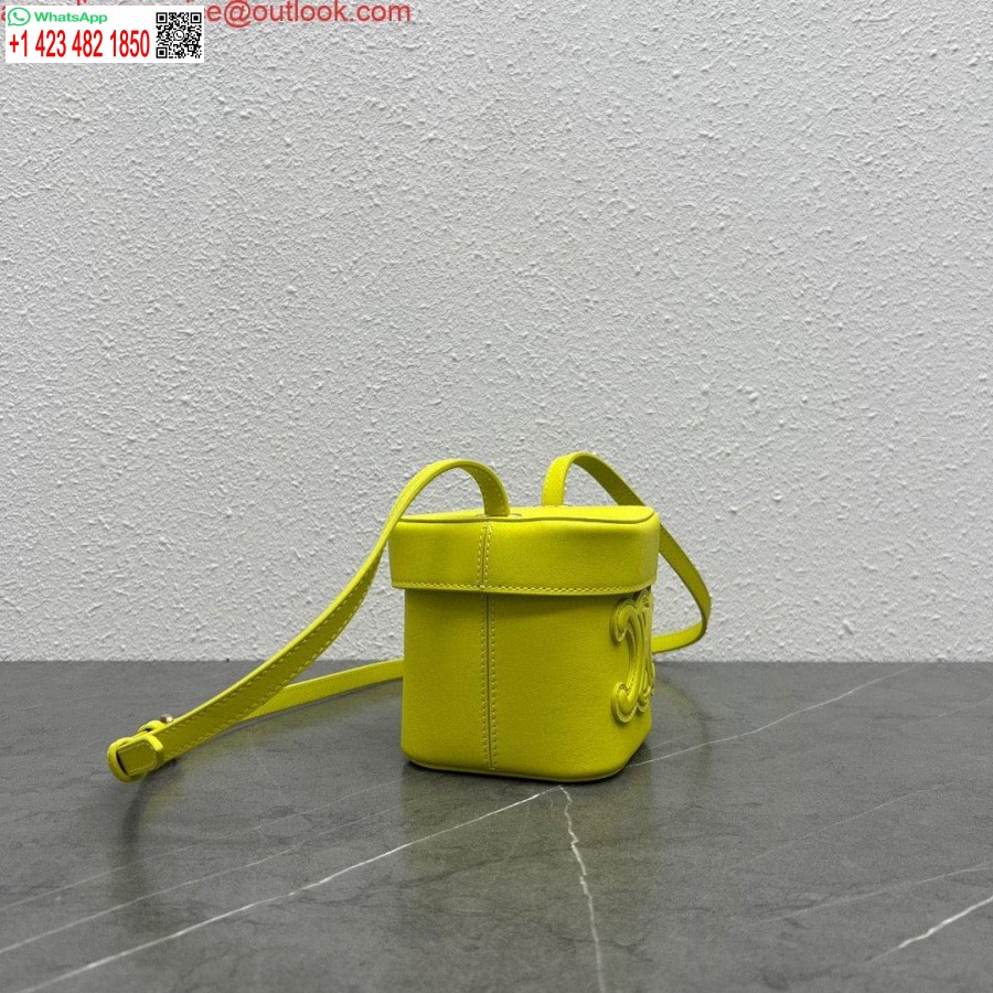 Replica Celine 199263 Piccola Scatola Cuir Triomphe In Pelle Di Vitello Liscia Gialla