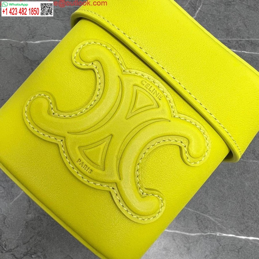Replica Celine 199263 Piccola Scatola Cuir Triomphe In Pelle Di Vitello Liscia Gialla