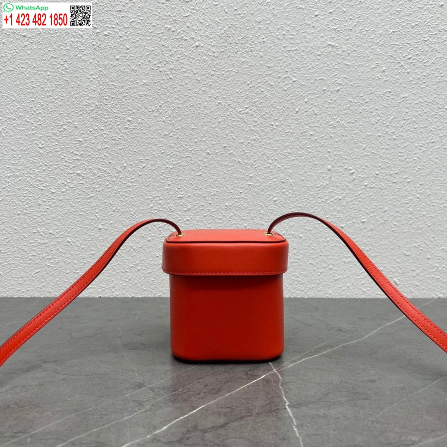 Replica Celine 199263 Piccola Scatola Cuir Triomphe In Pelle Di Vitello Liscia Rosso Arancio