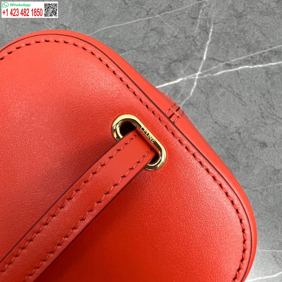 Replica Celine 199263 Piccola Scatola Cuir Triomphe In Pelle Di Vitello Liscia Rosso Arancio