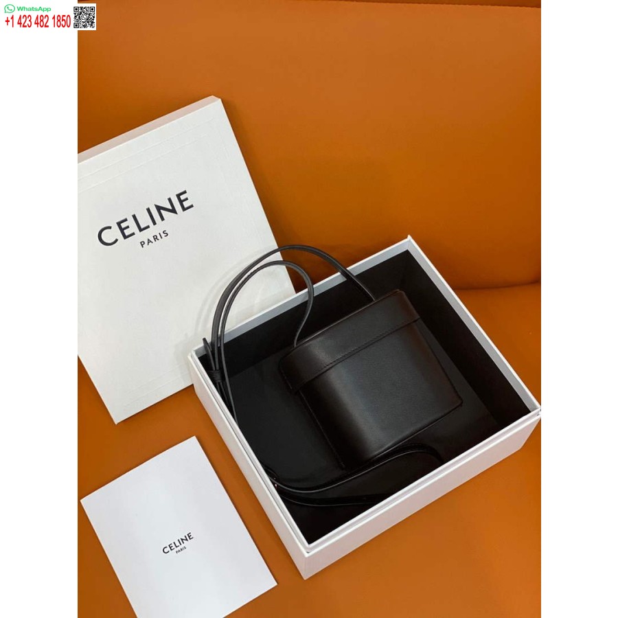 Replica Celine 199263 Piccola Scatola Cuir Triomphe In Pelle Di Vitello Liscia Nera