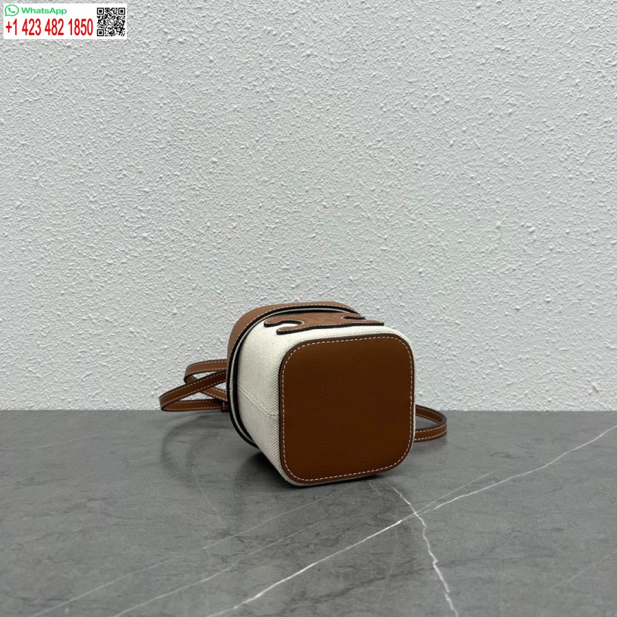 Replika Celine 199263 Majhna škatla Cuir Triomphe Iz Gladkega Telečjega Usnja Bež Rjav