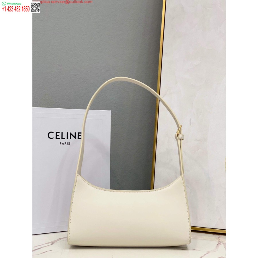 Replica Borsa A Tracolla Celine 198153 Cuir Triomphe In Pelle Di Vitello Liscia Bianca
