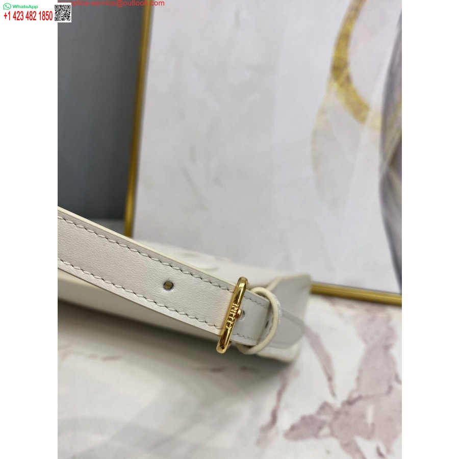 Replica Borsa A Tracolla Celine 198153 Cuir Triomphe In Pelle Di Vitello Liscia Bianca